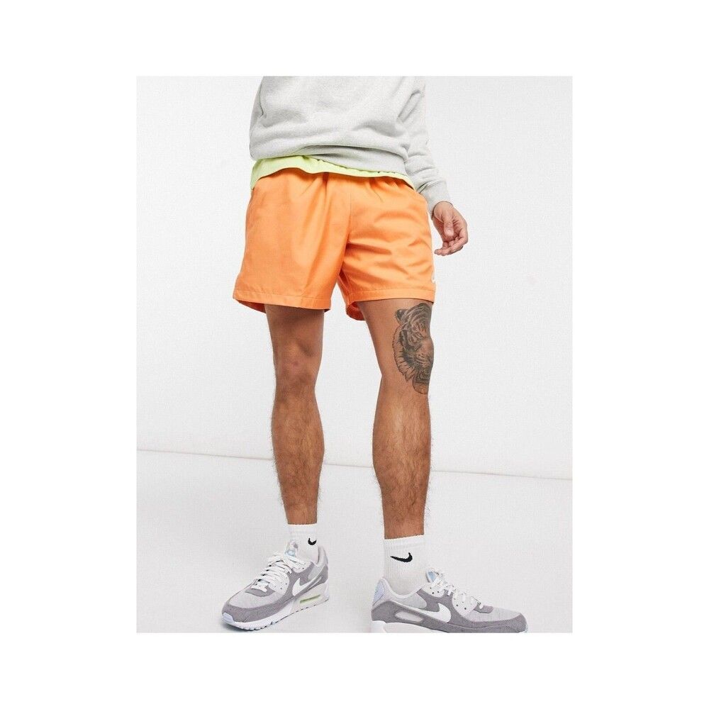 Nike Vintage Rare Sportswear Club Woven Track Shorts Nylon Shiny Orange S